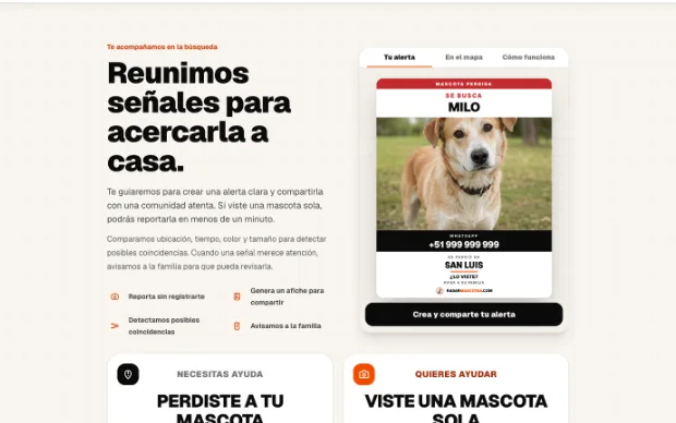 Vista de RadarMascotas